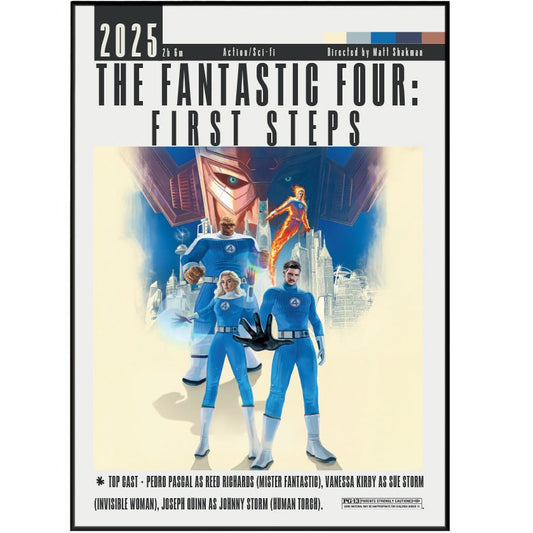 The Fantastic Four First Steps 2025 Movie Poster - 98typesModern Minimal Movies
