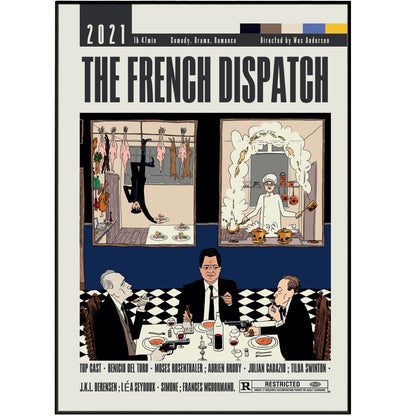 The French Dispatch Poster | Wes Anderson Movies - 98typesModern Minimal Movies