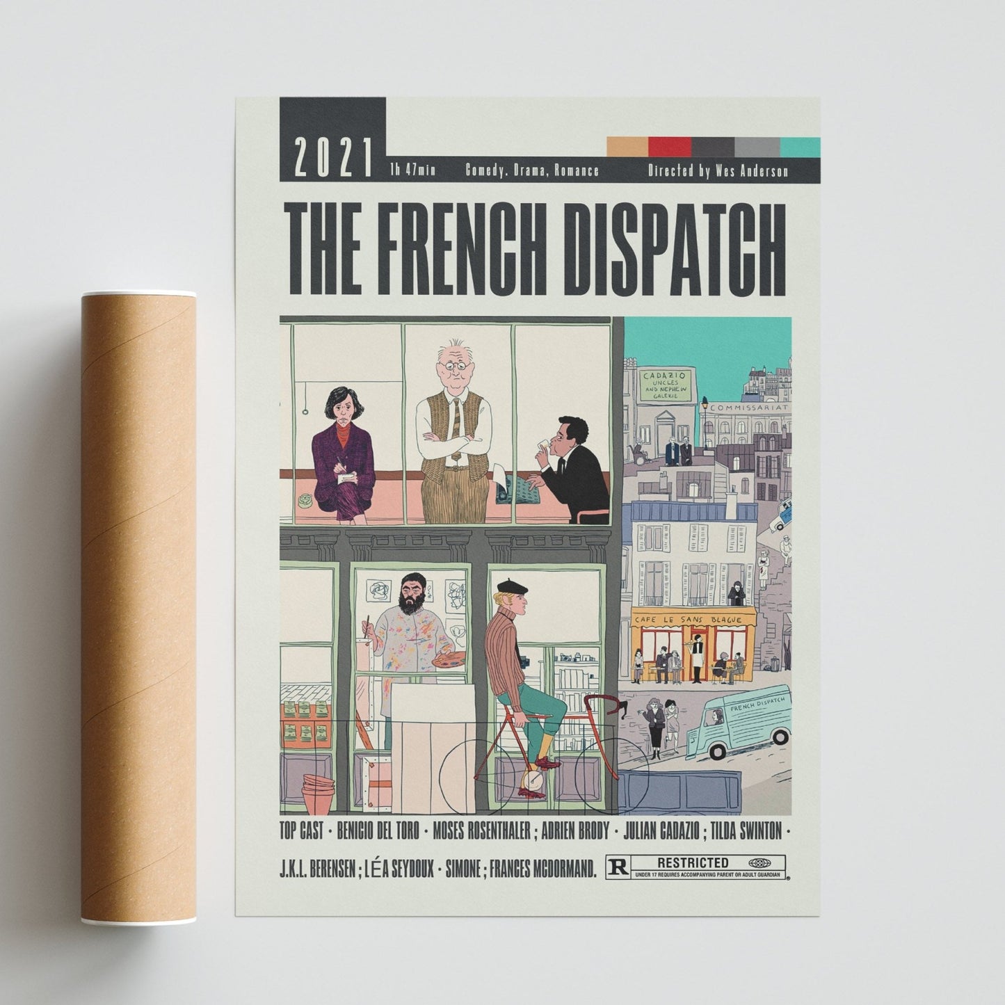 The French Dispatch Poster | Wes Anderson Movies - 98typesModern Minimal Movies