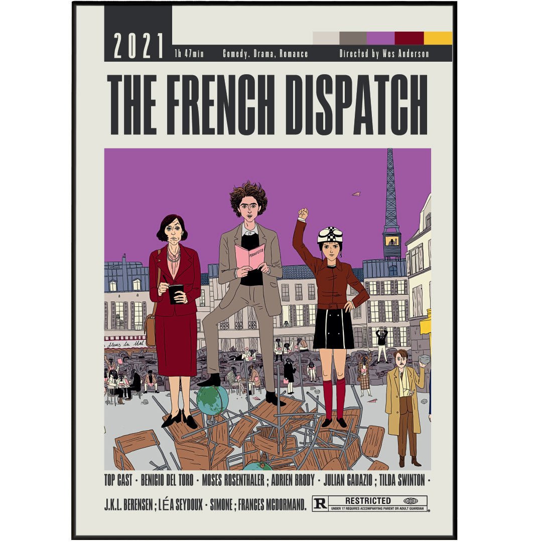 The French Dispatch Poster | Wes Anderson Movies - 98typesModern Minimal Movies