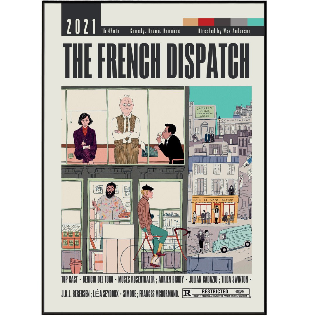 The French Dispatch Poster | Wes Anderson Movies - 98typesModern Minimal Movies