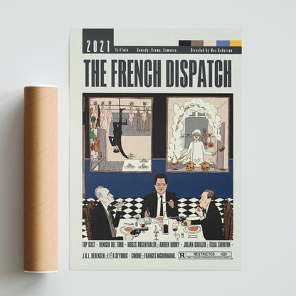 The French Dispatch Poster | Wes Anderson Movies - 98typesModern Minimal Movies