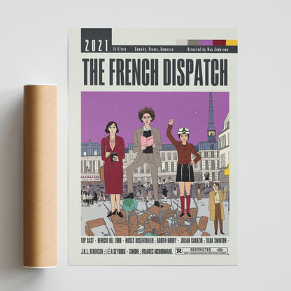 The French Dispatch Poster | Wes Anderson Movies - 98typesModern Minimal Movies