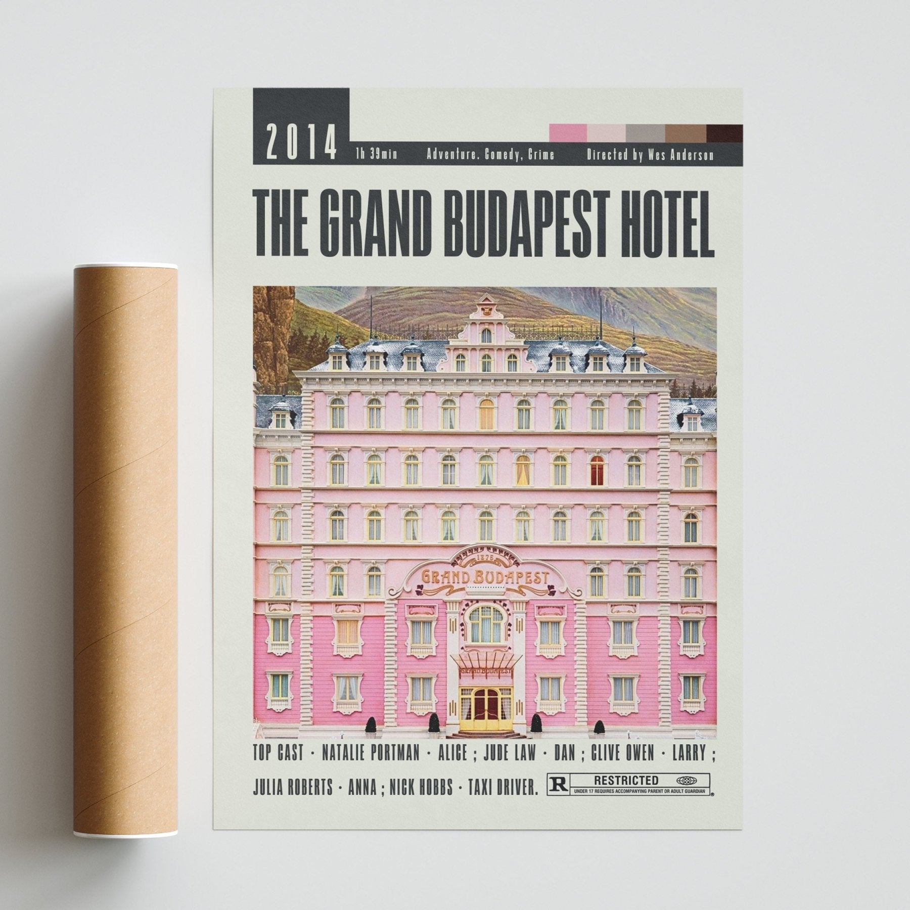 The Grand Budapest Hotel Posters | Wes Anderson Movies - 98typesModern Minimal Movies