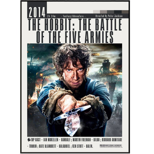 The Hobbit: The Battle of the Five Armies (2014) Poster - 98typesModern Minimal Movies
