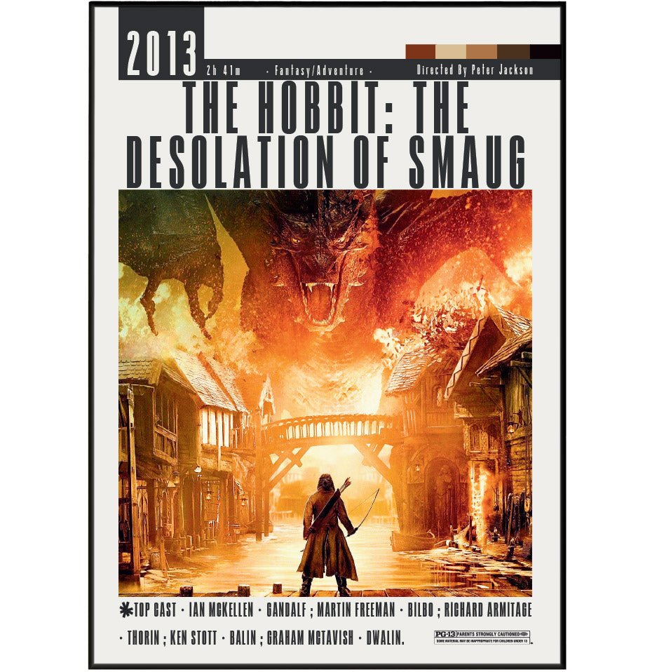 The Hobbit: The Desolation of Smaug (2013) Film Poster - 98typesModern Minimal Movies