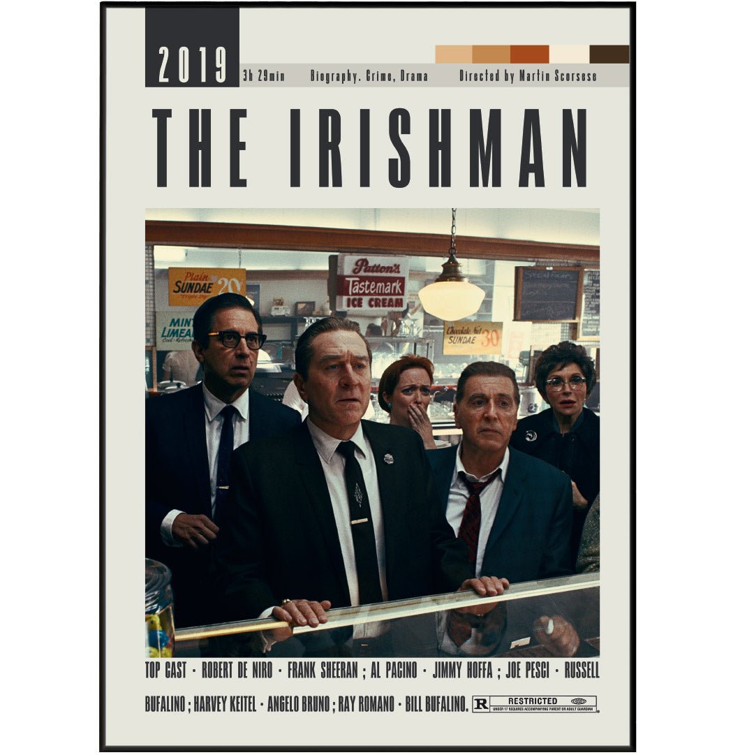 The Irishman Posters | Martin Scorsese Movies - 98typesModern Minimal Movies