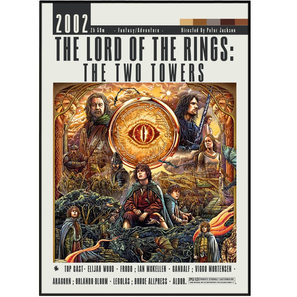 The Lord of the Rings: The Two Towers (2002) Film Poster - 98typesModern Minimal Movies