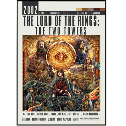 The Lord of the Rings: The Two Towers (2002) Film Poster - 98typesModern Minimal Movies