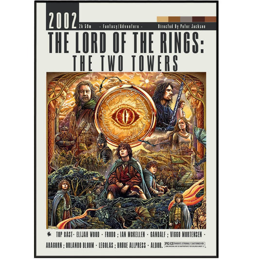 The Lord of the Rings: The Two Towers (2002) Film Poster - 98typesModern Minimal Movies