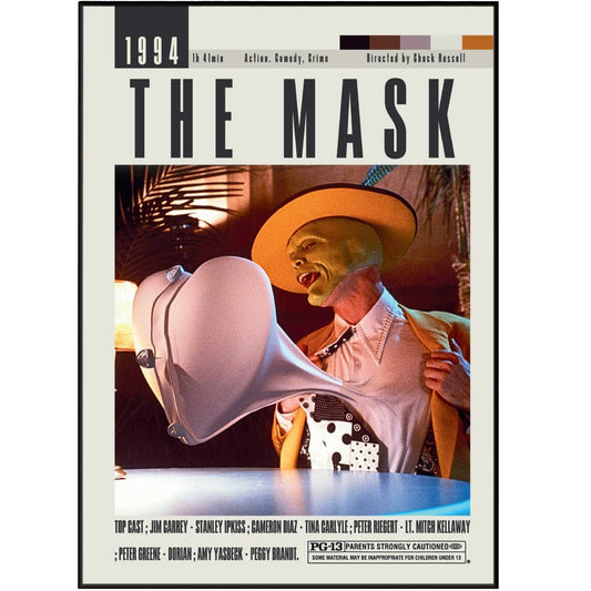 The Mask Poster | Chuck Russell | Jim Carrey Movies - 98typesModern Minimal Movies