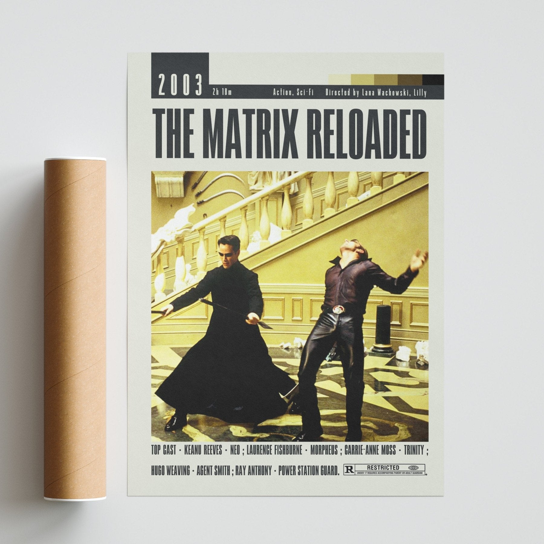 The Matrix Reloaded Poster | Lana Wachowski & Lilly Wachowski Movies - 98typesModern Minimal Movies