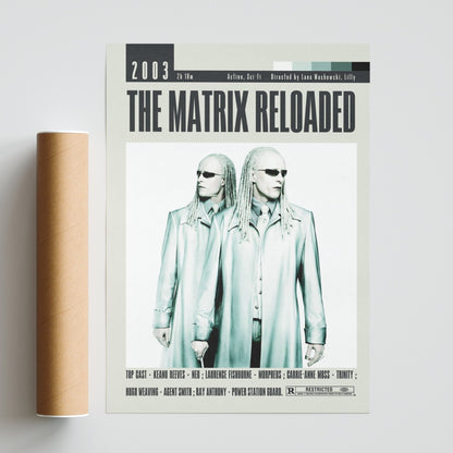 The Matrix Reloaded Poster | Lana Wachowski & Lilly Wachowski Movies - 98typesModern Minimal Movies