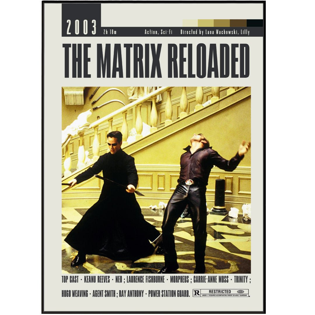 The Matrix Reloaded Poster | Lana Wachowski & Lilly Wachowski Movies - 98typesModern Minimal Movies