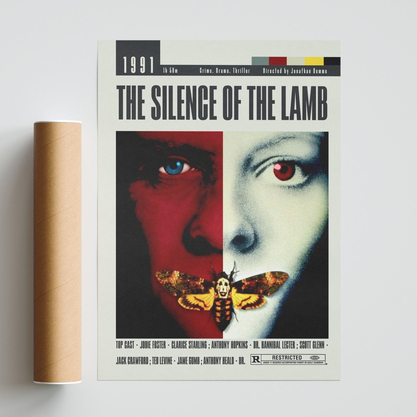 The Silence of The Lamb Poster | Jonathan Demme Movies - 98typesModern Minimal Movies