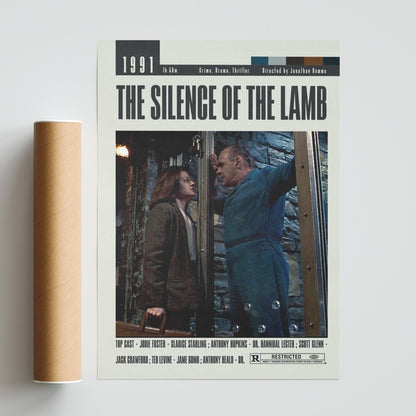 The Silence of The Lamb Poster | Jonathan Demme Movies - 98typesModern Minimal Movies