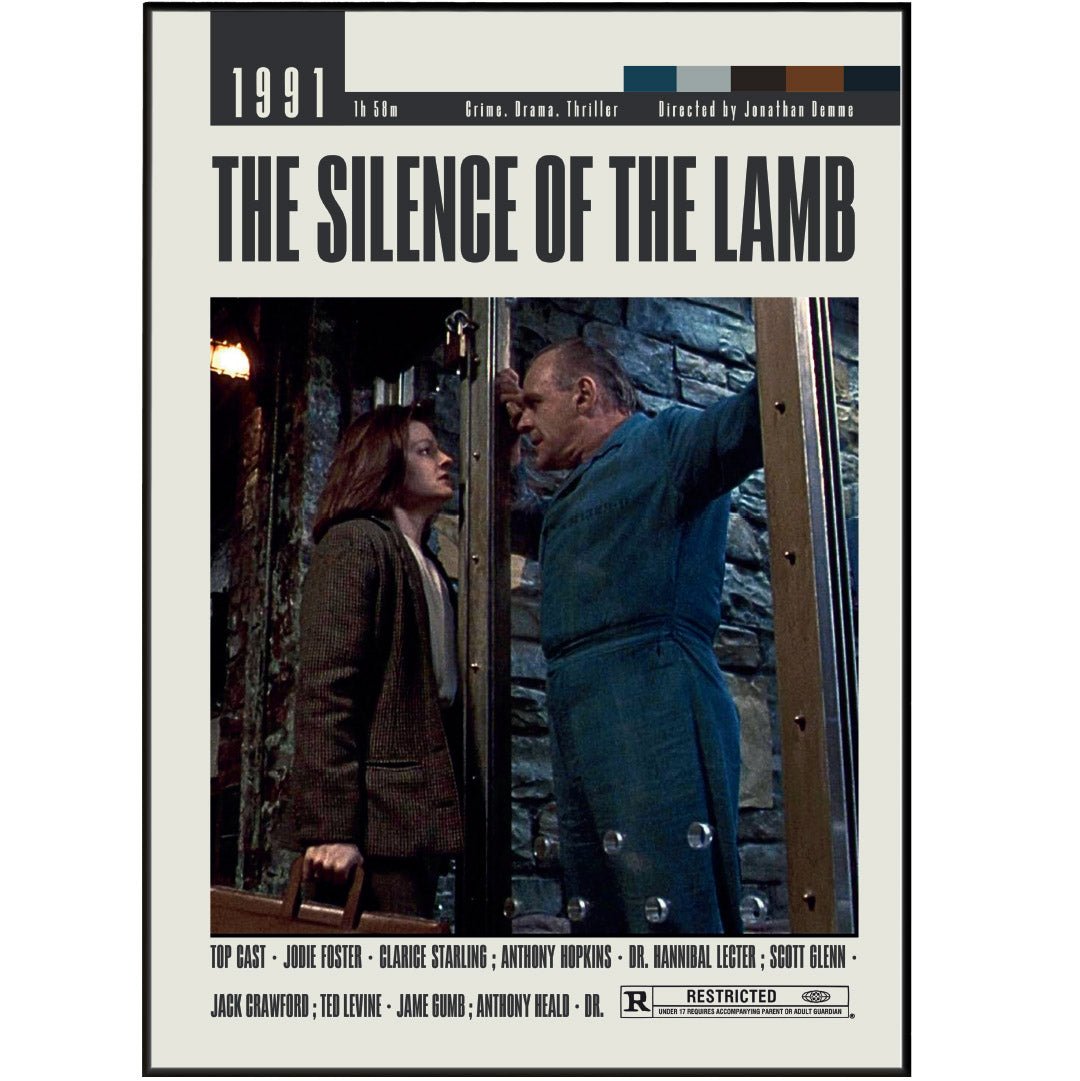 The Silence of The Lamb Poster | Jonathan Demme Movies - 98typesModern Minimal Movies