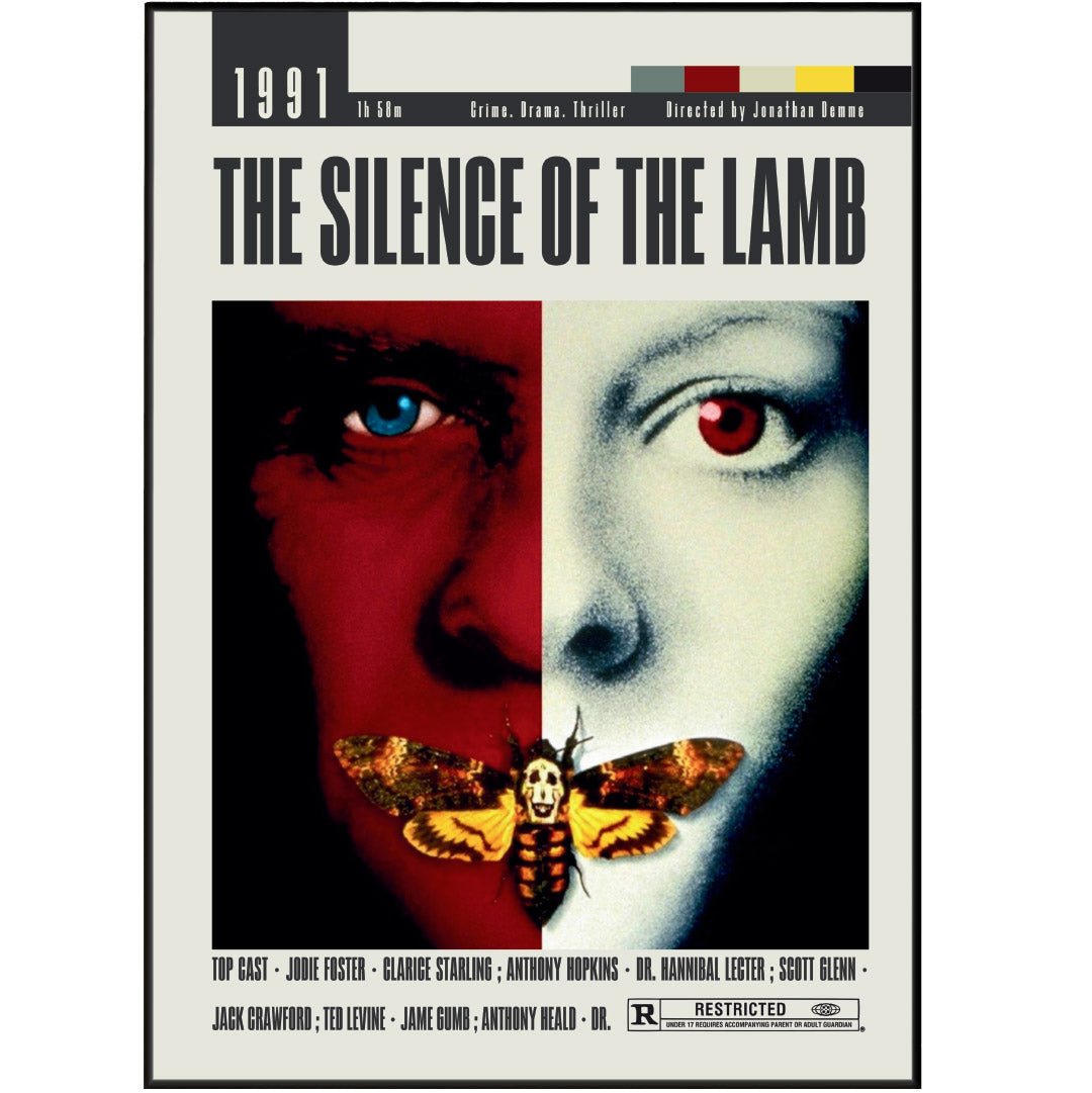 The Silence of The Lamb Poster | Jonathan Demme Movies - 98typesModern Minimal Movies