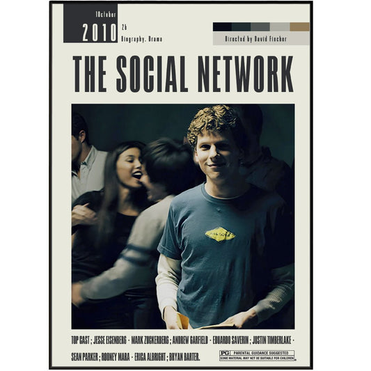 The Social Network Poster | David Fincher Movies - 98typesModern Minimal Movies