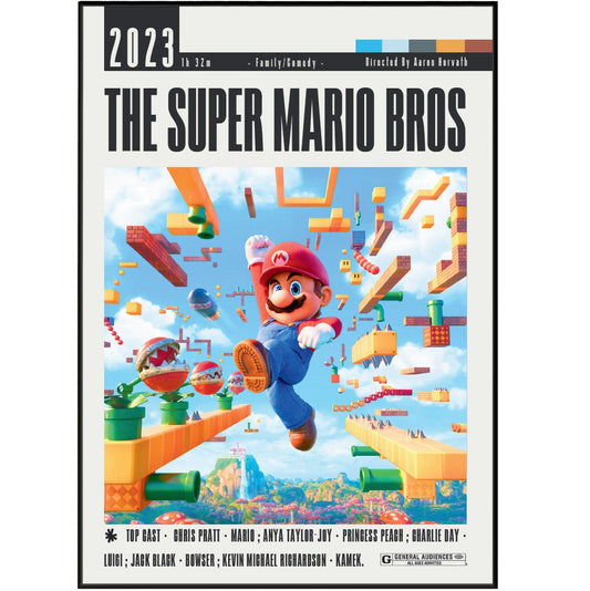 The Super Mario Bros 2023 Poster - 98typesModern Minimal Movies