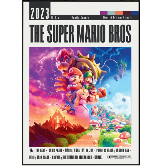 The Super Mario Bros Poster | Aaron Horvath Movies - 98typesModern Minimal Movies