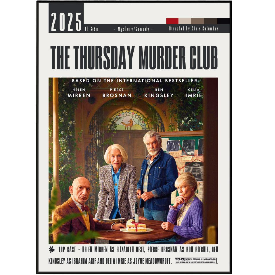 The Thursday Murder Club (2025) Film Poster - 98typesModern Minimal Movies