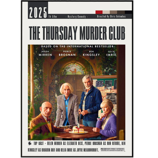 The Thursday Murder Club (2025) Film Poster - 98typesModern Minimal Movies