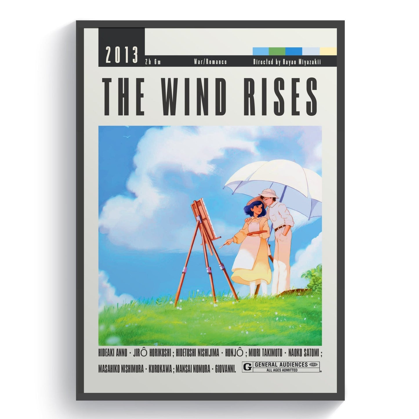 The Wind Rises Movie | Classic Anime Film Posters - 98typesModern Minimal Movies