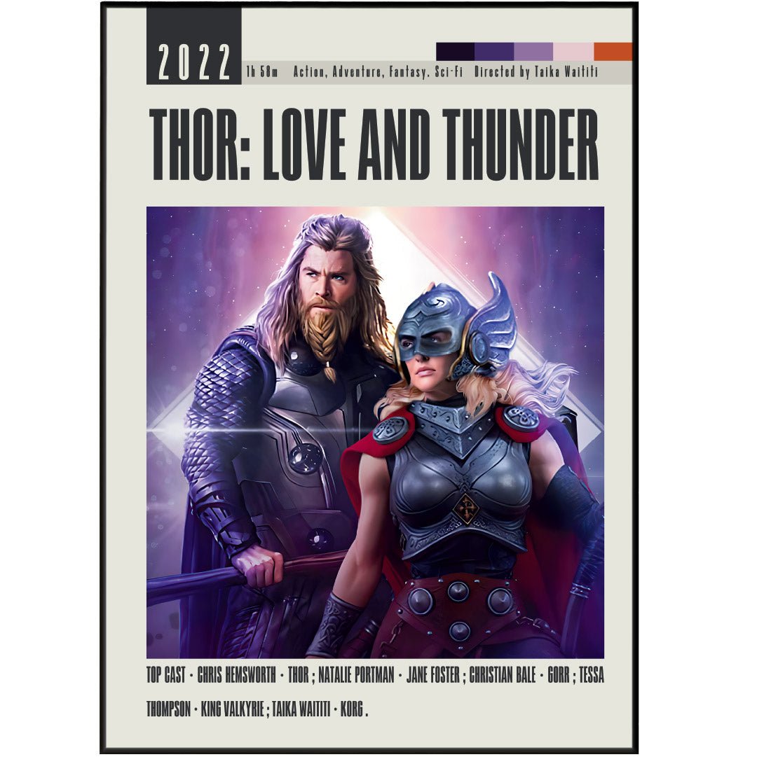 Thor: Love and Thunder Poster | Taika Waititi Movies - 98typesModern Minimal Movies