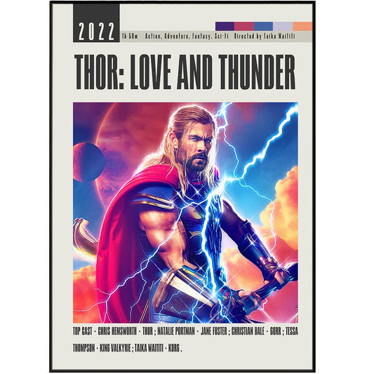 Thor: Love and Thunder Poster | Taika Waititi Movies - 98typesModern Minimal Movies