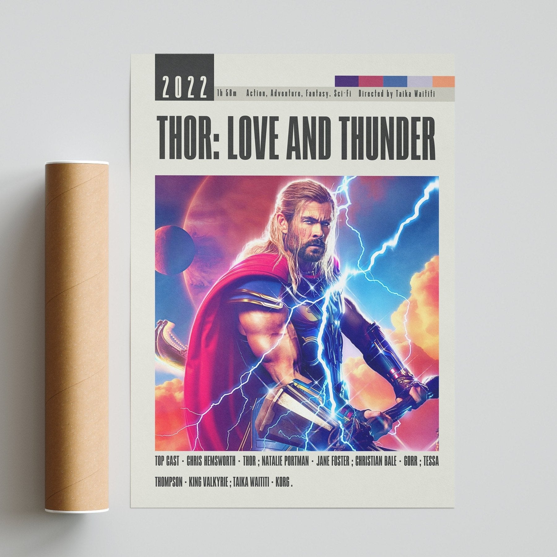 Thor: Love and Thunder Poster | Taika Waititi Movies - 98typesModern Minimal Movies