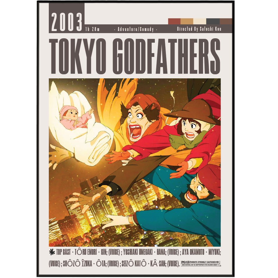 Tokyo Godfathers (2003) Movie Poster - 98typesModern Minimal Movies