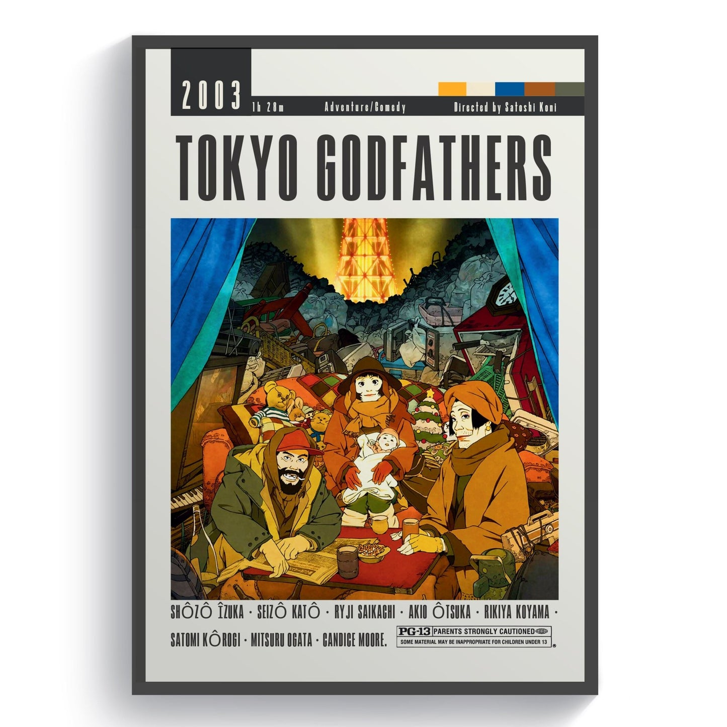 Tokyo Godfathers Movie | Classic Anime Film Posters - 98typesModern Minimal Movies