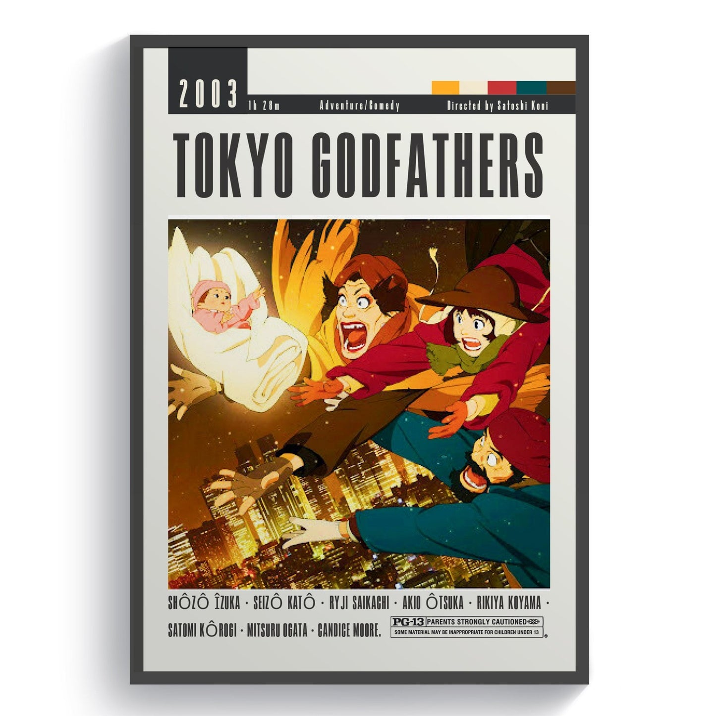 Tokyo Godfathers Movie | Classic Anime Film Posters - 98typesModern Minimal Movies