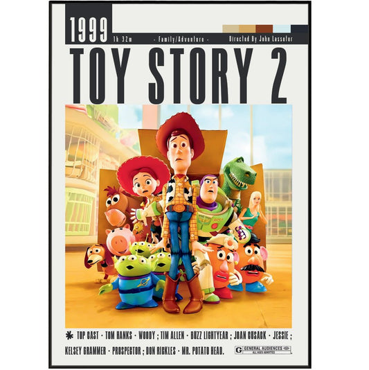 Toy Story 2 (1999) Movie Poster - 98typesModern Minimal Movies