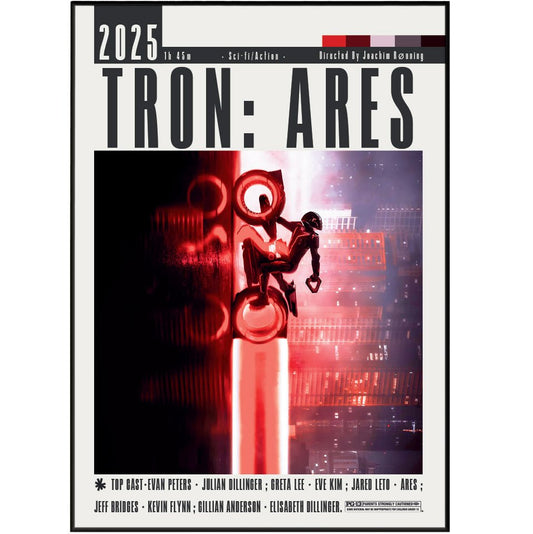 Tron: Ares (2025) Film Poster - 98typesModern Minimal Movies