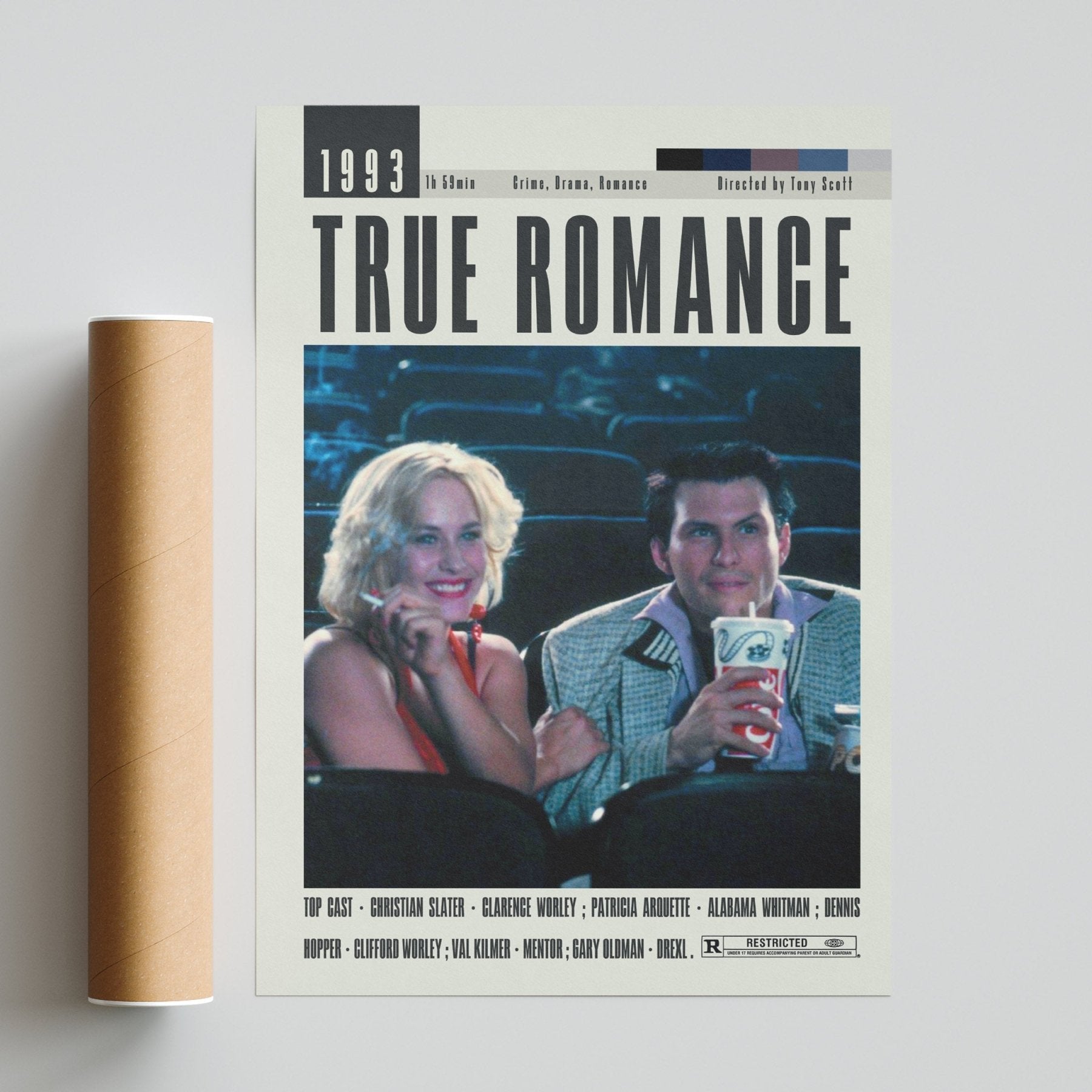 True Romance Poster | Tony Scott Movies - 98typesModern Minimal Movies