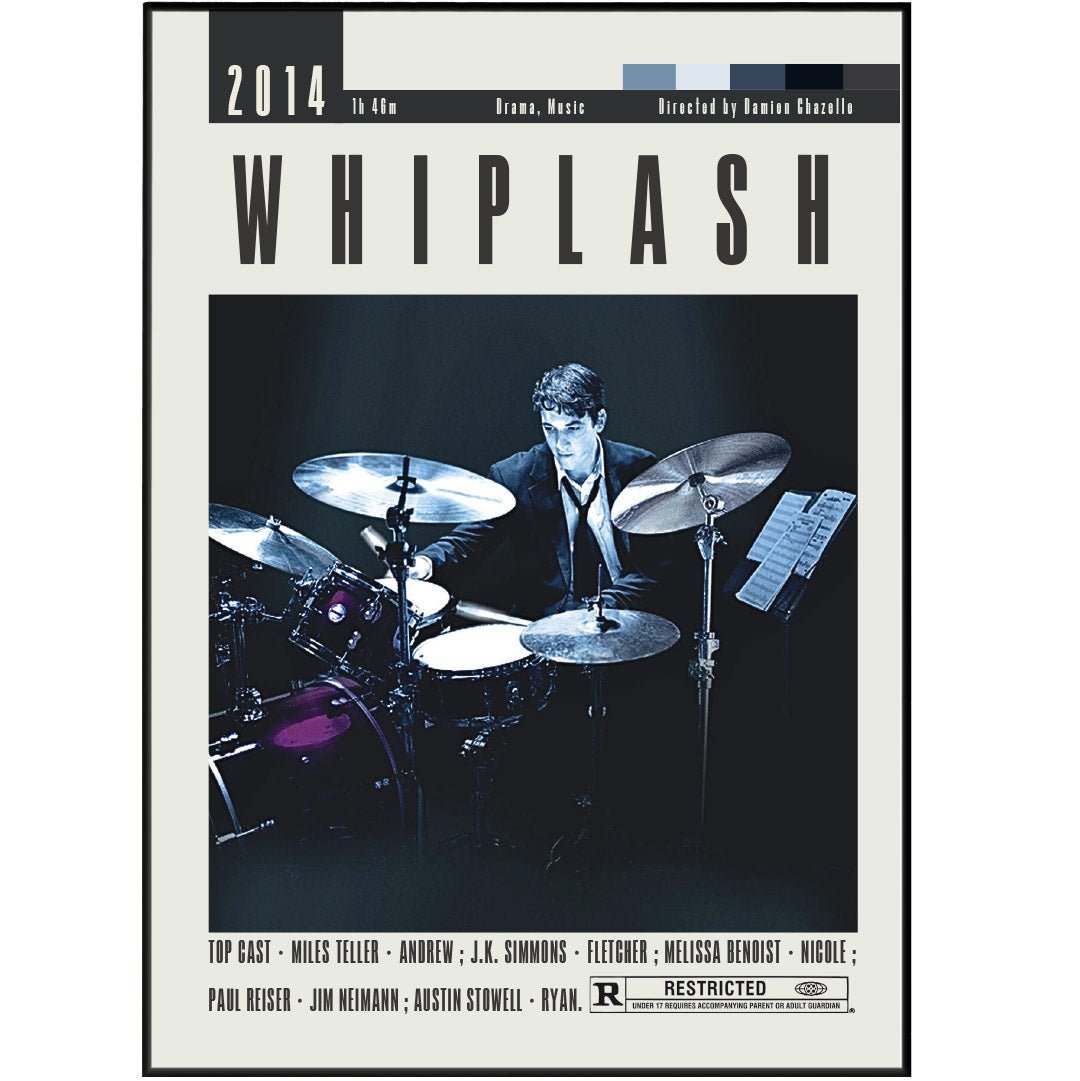 Whiplash Poster | Damien Chazelle Movies - 98typesModern Minimal Movies