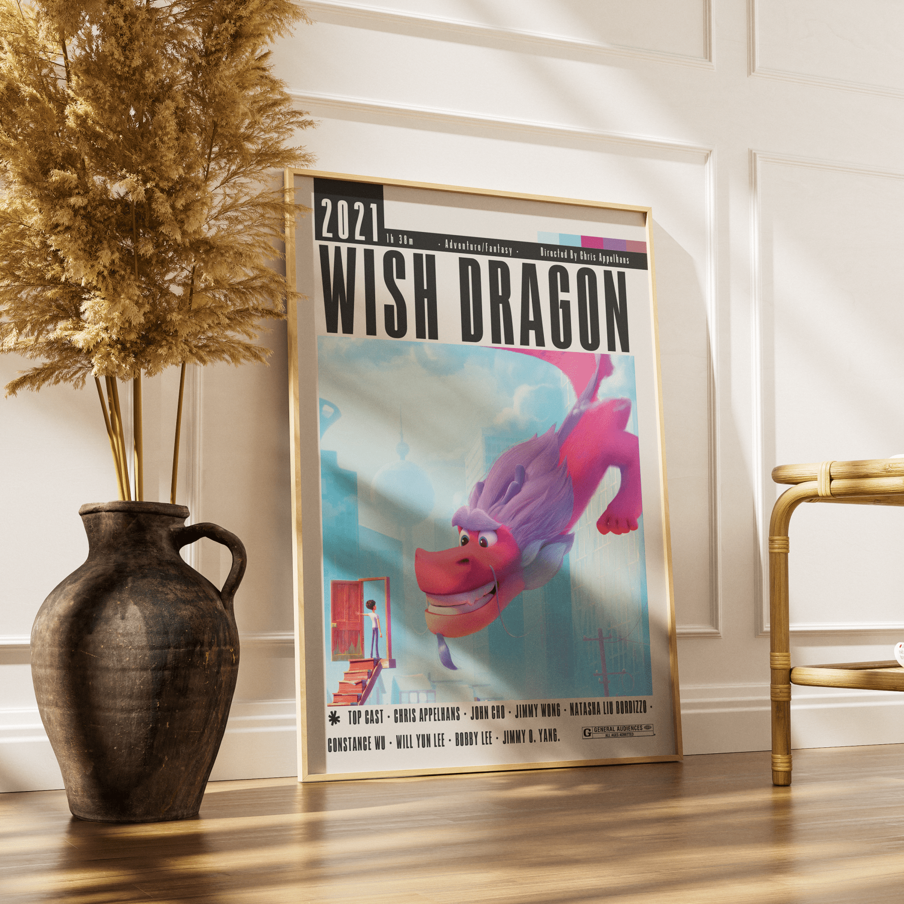 Wish Dragon (2021) Movie Poster - 98typesModern Minimal Movies