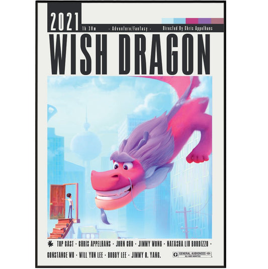 Wish Dragon (2021) Movie Poster - 98typesModern Minimal Movies