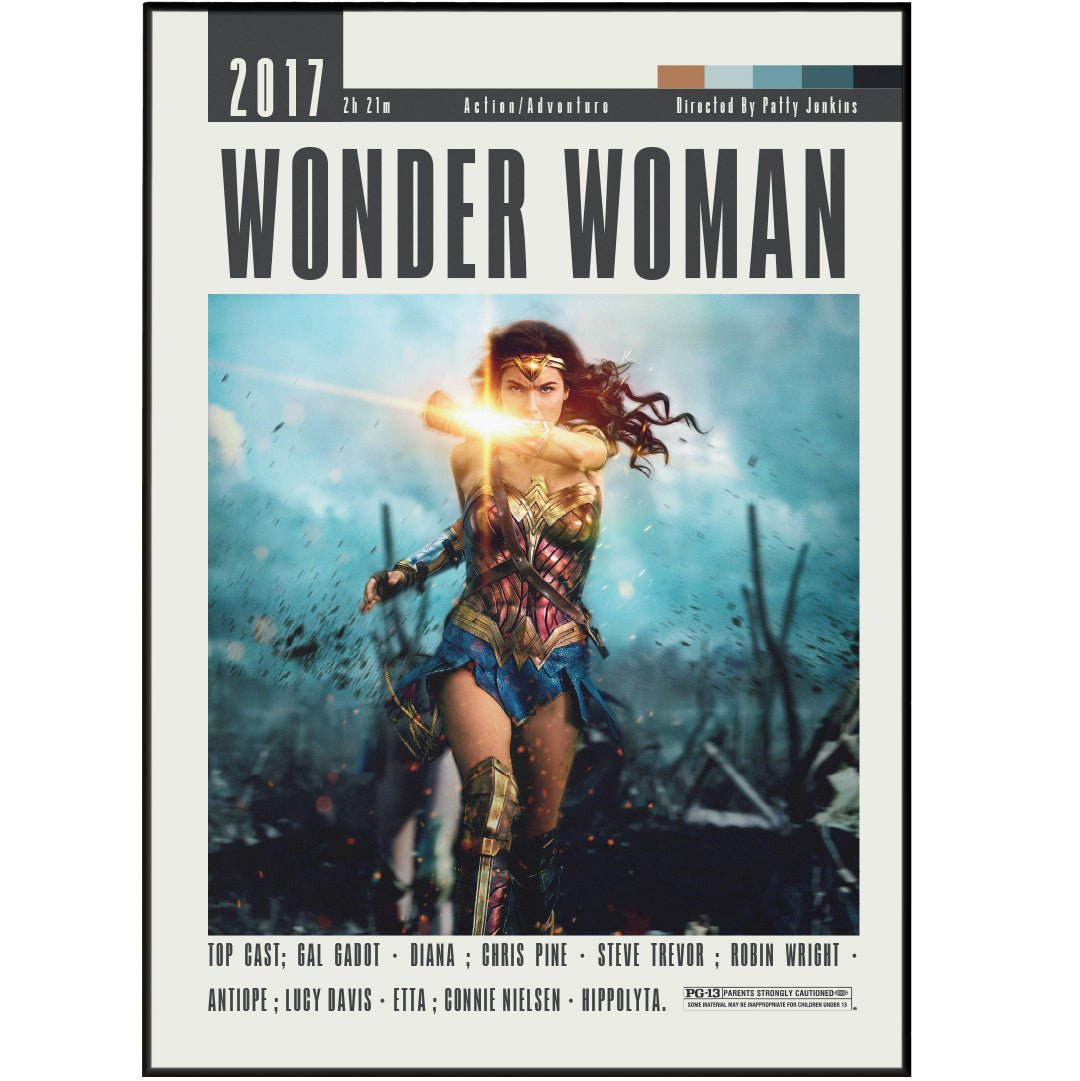 Wonder Woman Movie Posters - 98typesModern Minimal Movies