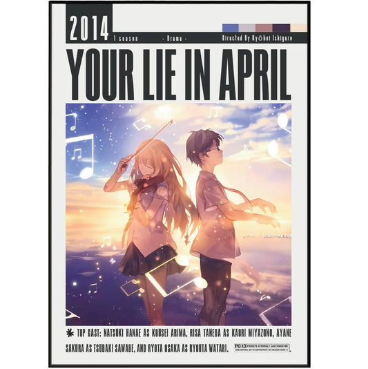 Your Lie in April 2014 Film Posters - 98typesModern Minimal Movies