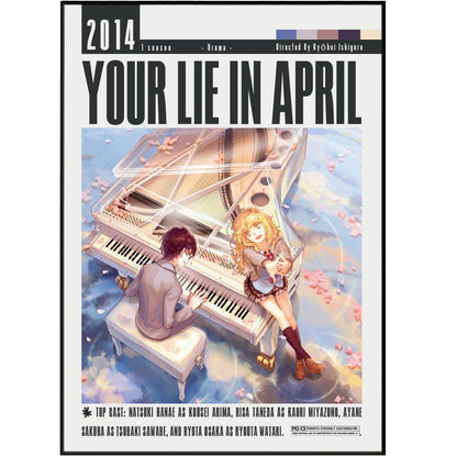 Your Lie in April Film Posters - 98typesModern Minimal Movies