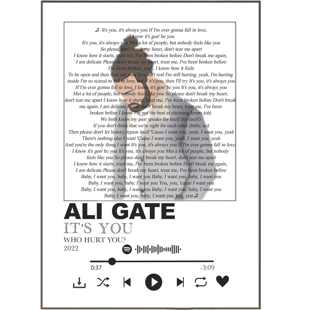 Ali Gatie - it's you lyrics Poster - 98typesMusic