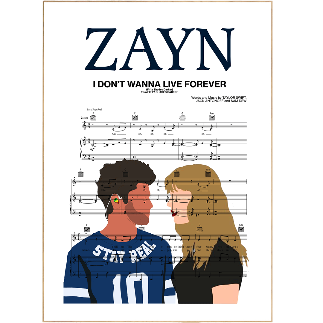 ZAYN - I DON’T WANNA LIVE FOREVER Poster - 98typesMusic