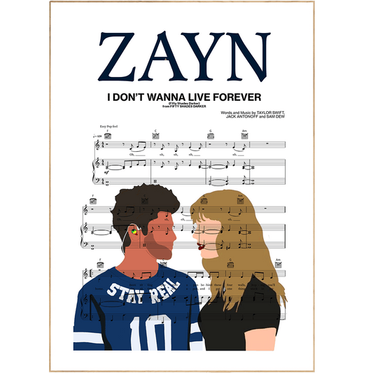 ZAYN - I DON’T WANNA LIVE FOREVER Poster - 98typesMusic
