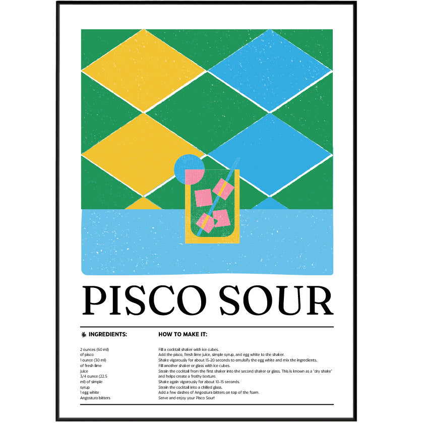 Pisco Sour Cocktail Posters