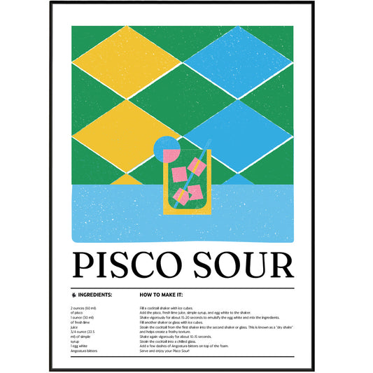Pisco Sour Cocktail Posters