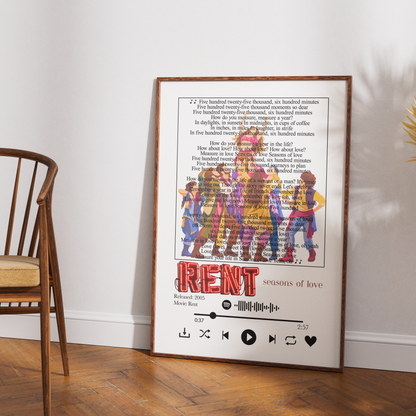RENT Seasons of Love song lyric print wall art by 98types