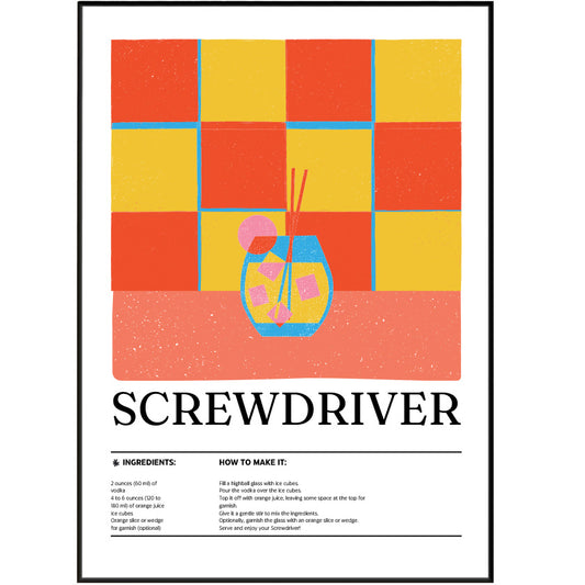 Screwdriver Cocktail Posters